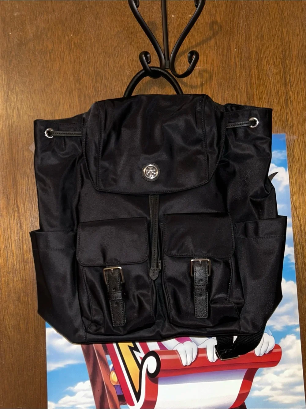 Tory Burch Nylon Flap Backpack